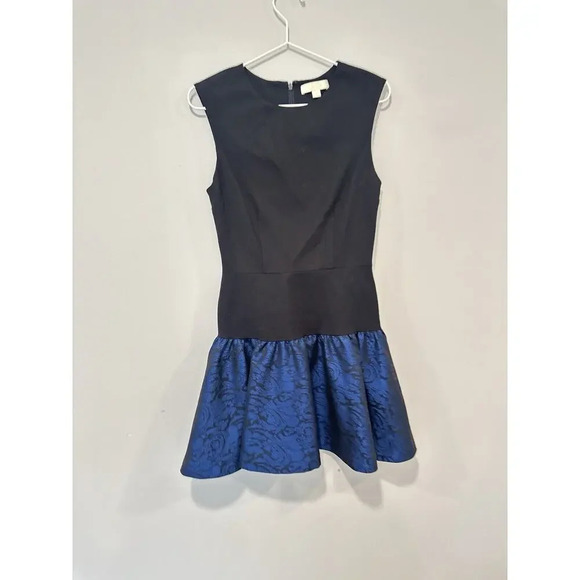 Anthropologie Erin Fetherston Dress Black Blue Mini Metallic Hepburn Small 1424 - Picture 3 of 13